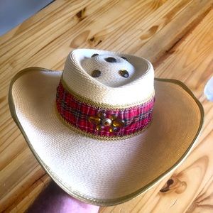 Women's ladies stylish Halos Golf  Straw Sun Hat Wide Brim Tan bow accent S/M